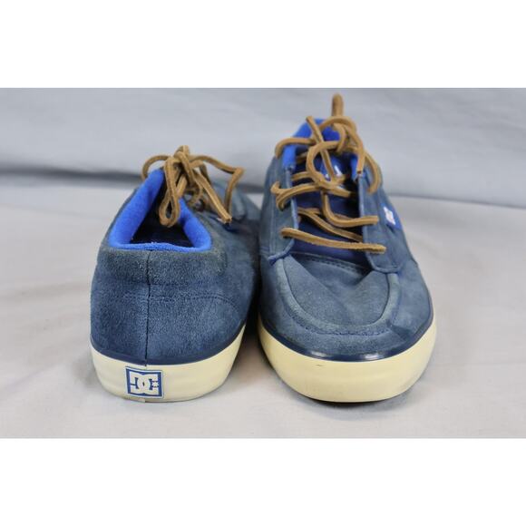 DC Shoes Mens Size 8 Blue Super Suede Skateboarding Moc Toe Lace Up Leather - Picture 1 of 9